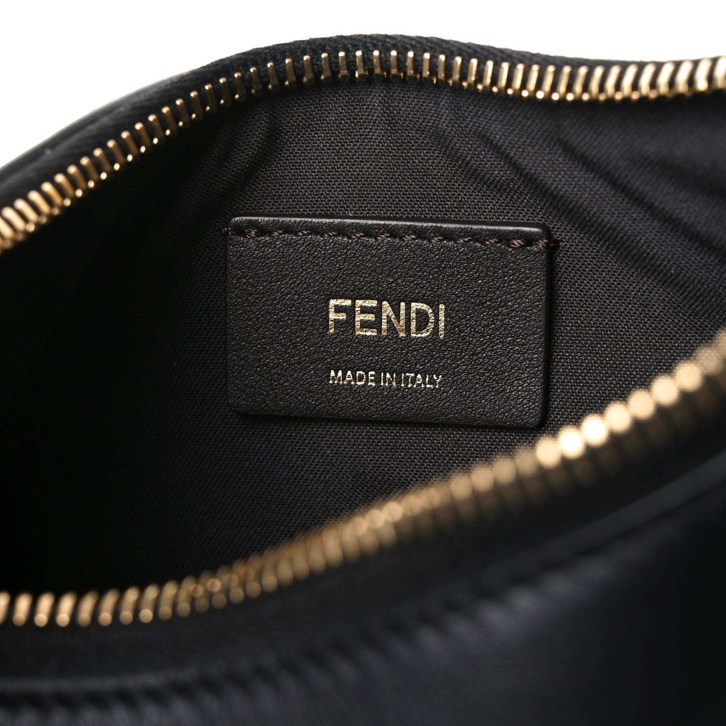 Vitello Grace Matte Whipstitch Small Fendigraphy Hobo Bag Black
