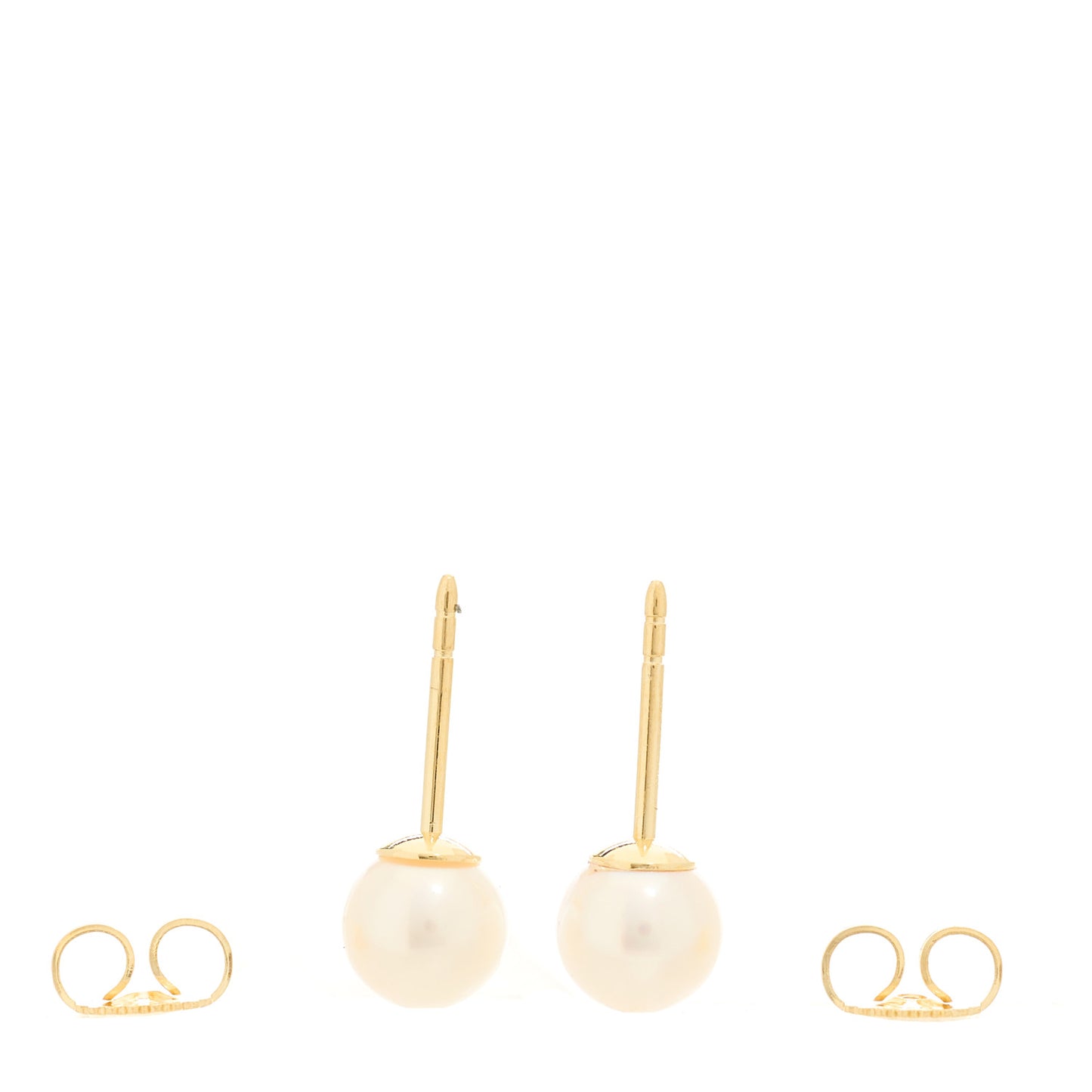 18K Yellow Gold Akoya Cultured Pearl 6-6.5mm Earrings