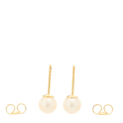 Tiffany 18K Yellow Gold Akoya Cultured Pearl 6-6.5mm Earrings 3 of 4