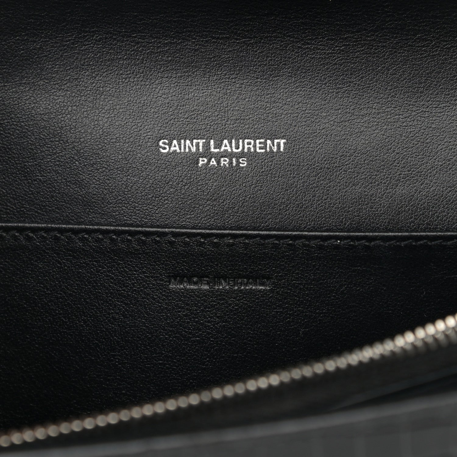 Saint Laurent Calfskin Crocodile Embossed Monogram Mini Uptown Crossbody Black 6 of 14