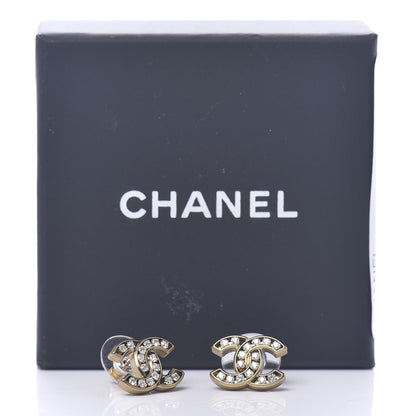 Chanel Crystal CC Earrings Gold 4 of 4