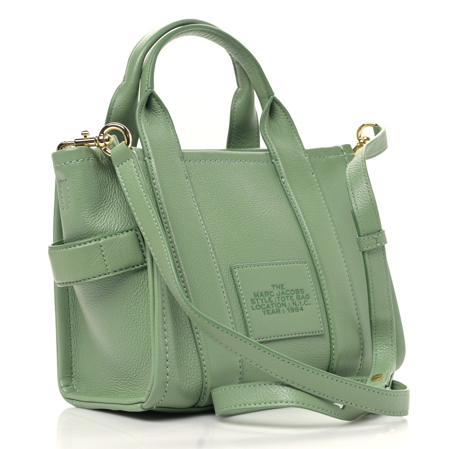 Marc Jacobs Grained Calfskin Small The Tote Bag Aspen Green 3 of 9