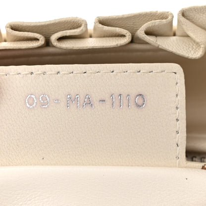 Christian Dior Lambskin Cannage Ruffle Trim Medium Lady Dior Off White 7 of 14