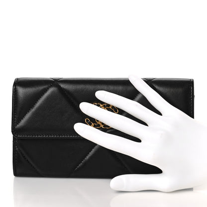 Chanel Lambskin Quilted Chanel 19 Flap Wallet Black 2 of 12