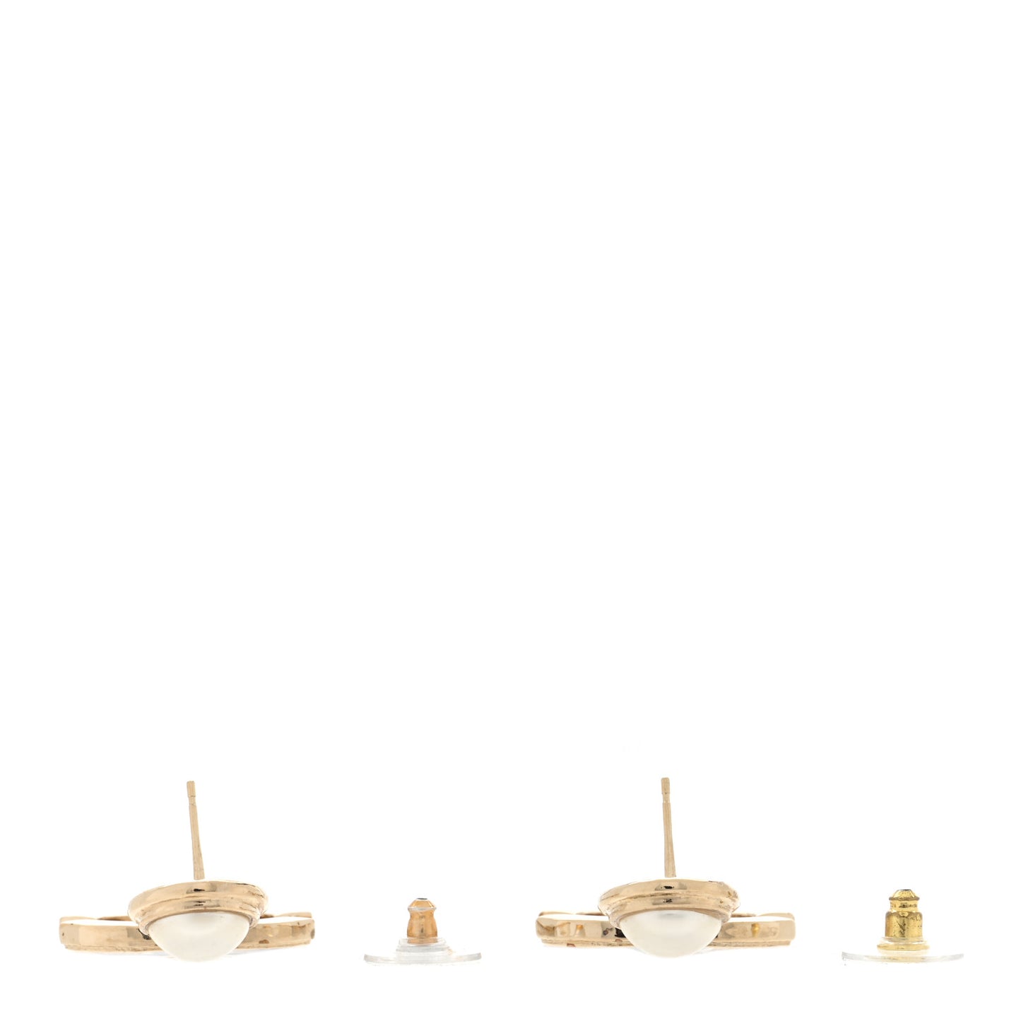 Pearl Enamel CC Drop Earrings Black