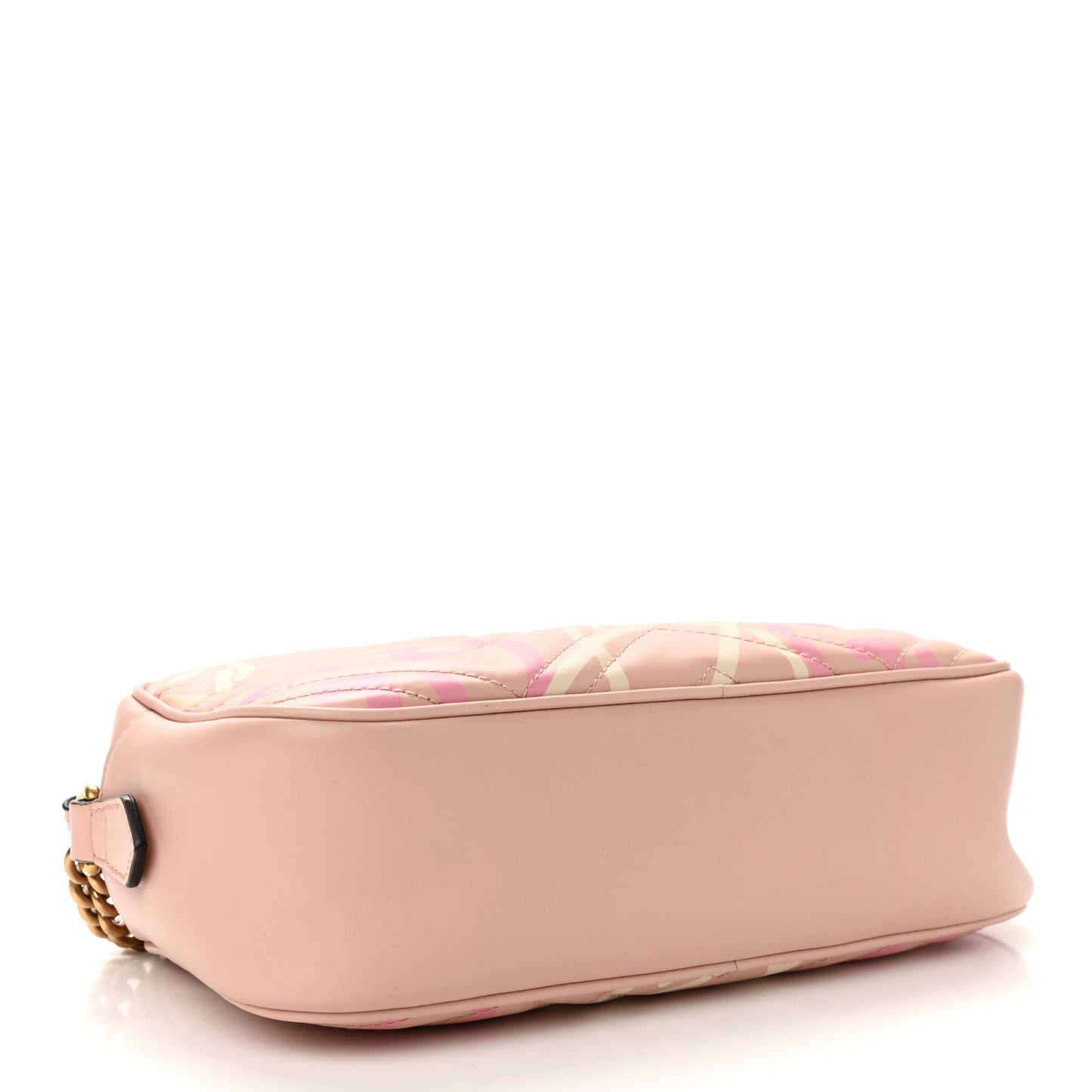 Calfskin Matelasse GucciGhost Small GG Marmont Chain Shoulder Bag Perfect Pink Rosa Ivory