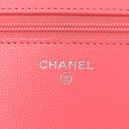 Chanel Caviar Quilted My Everything Wallet On Chain WOC Dark Coral 6 of 12