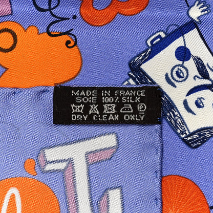 Hermes Silk Les Confessions Pocket Square Lavande Corail Rose 3 of 4