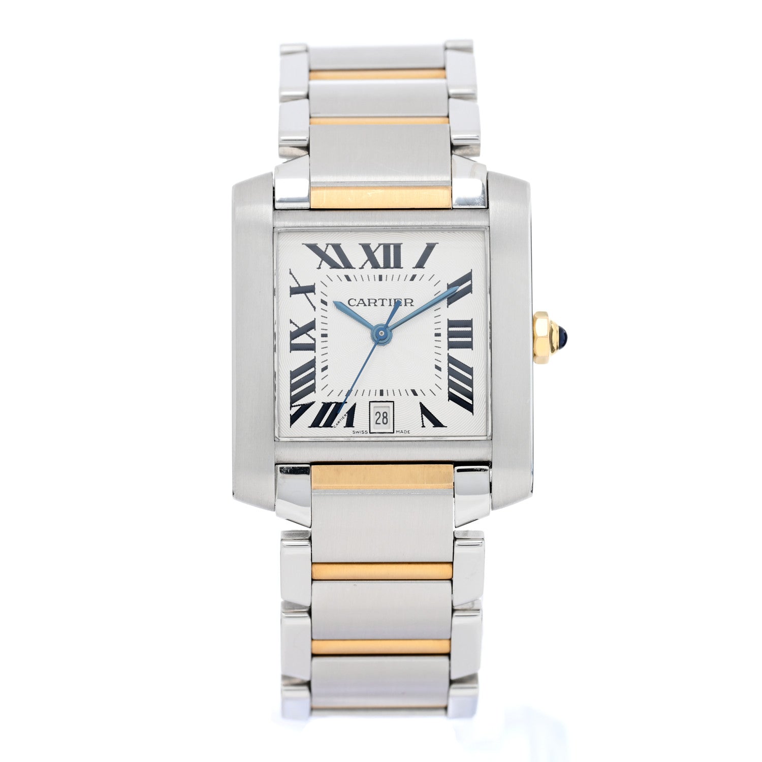 Cartier Stainless Steel 18K Yellow Gold 28mm Tank Francaise Automatic Watch 1 of 5