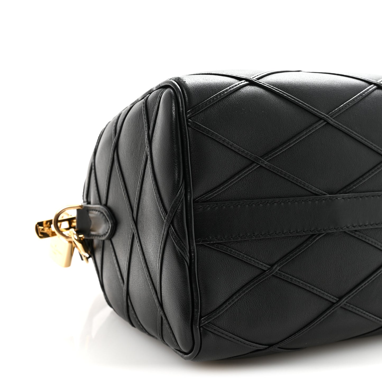 Lambskin Malletage Speedy Bandouliere 25 Black