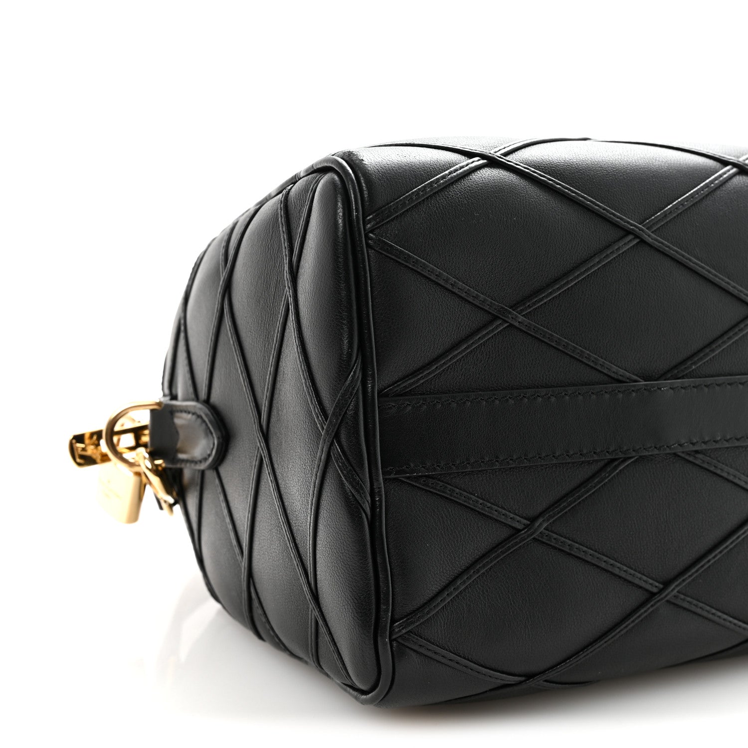 Louis Vuitton Lambskin Malletage Speedy Bandouliere 25 Black 8 of 9