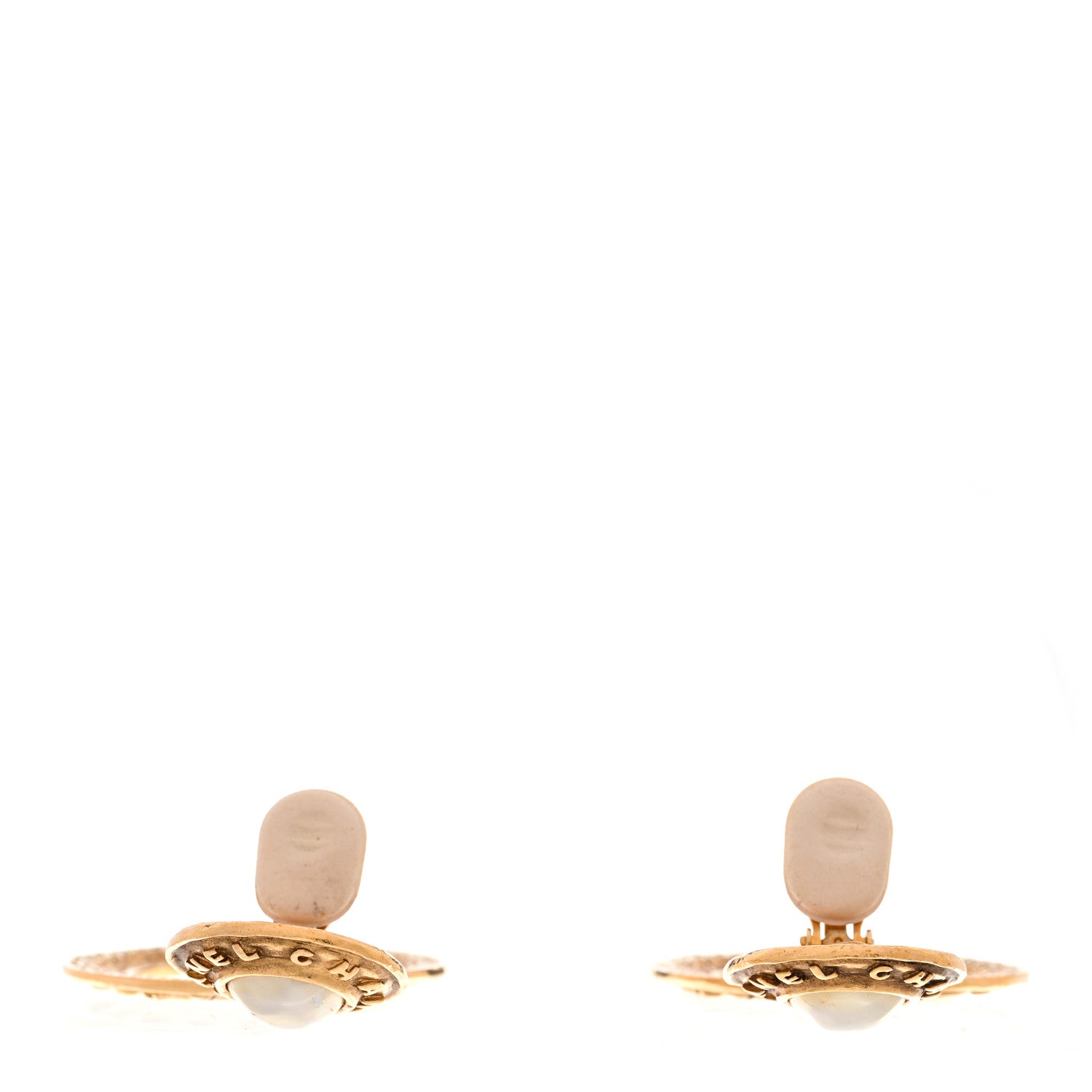 Chanel Pearl CC Clip On Earrings Gold 3 of 5