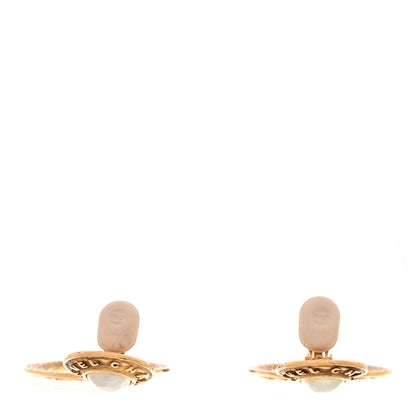 Chanel Pearl CC Clip On Earrings Gold 3 of 5