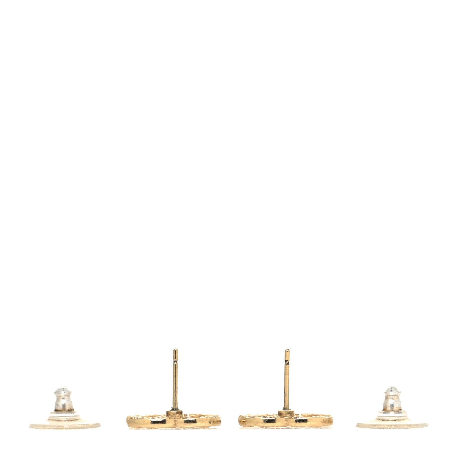 Chanel Twisted CC Earrings Light Gold 3 of 4