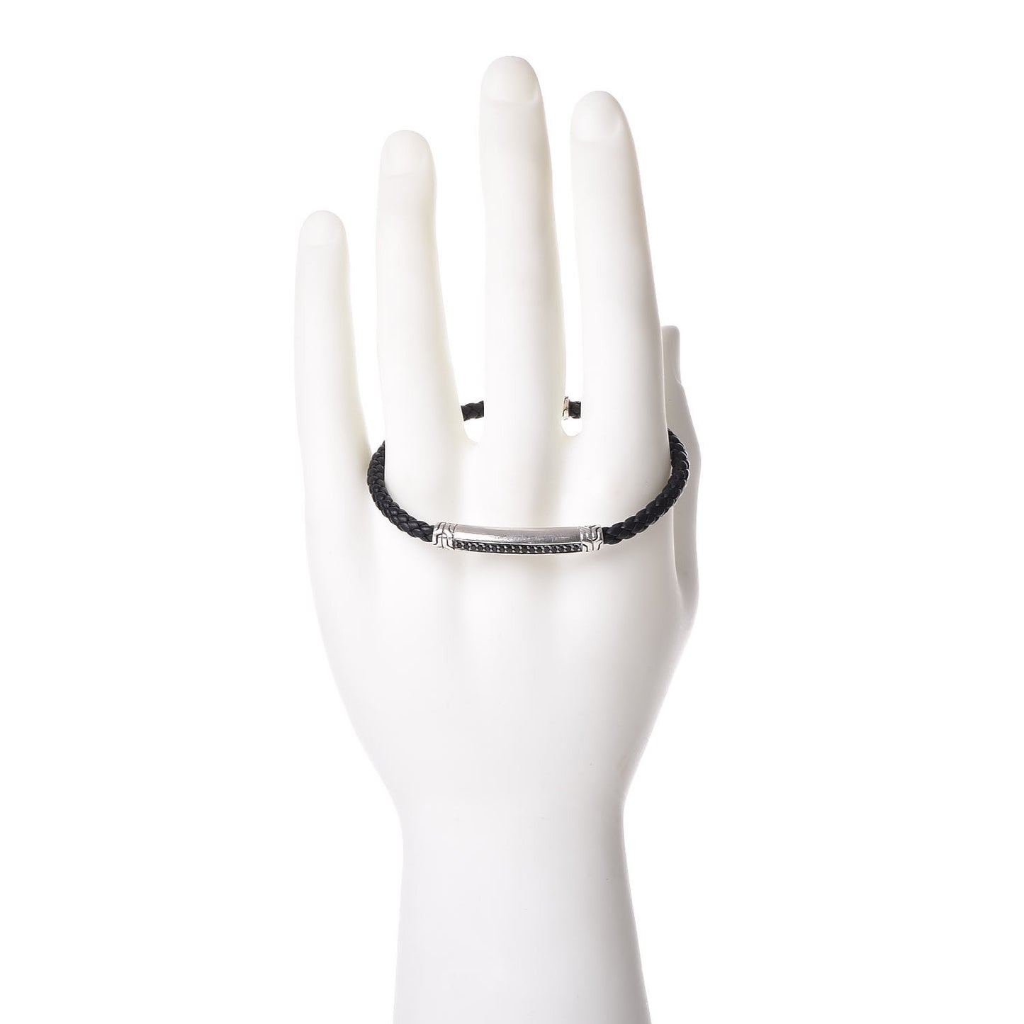 Sterling Silver Calfskin Black Sapphire 4mm Classic Chain Station Bracelet