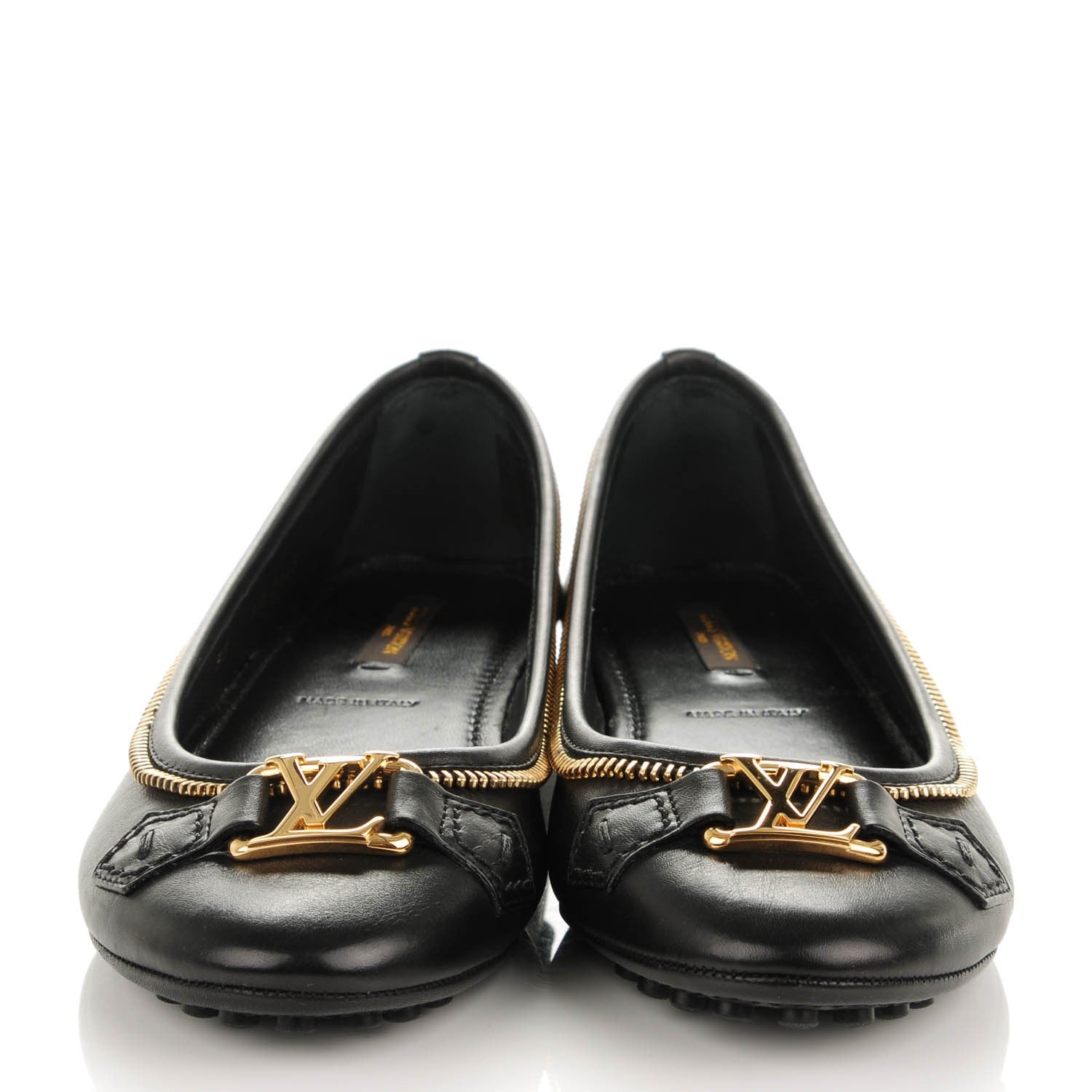 Louis Vuitton Calf Zip Oxford Ballerina Flats 37 Black 2 of 7