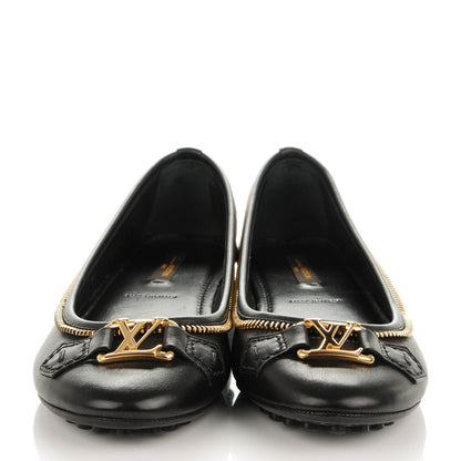 Louis Vuitton Calf Zip Oxford Ballerina Flats 37 Black 2 of 7
