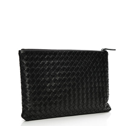 Bottega Veneta Nappa Intrecciato Flat Zip Pouch Nero Black 3 of 8