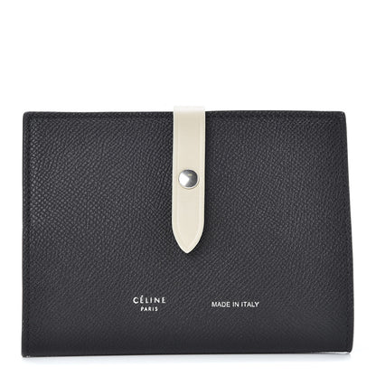 Celine Grained Calfskin Strap Passport Cover Black Chalk 1 of 9