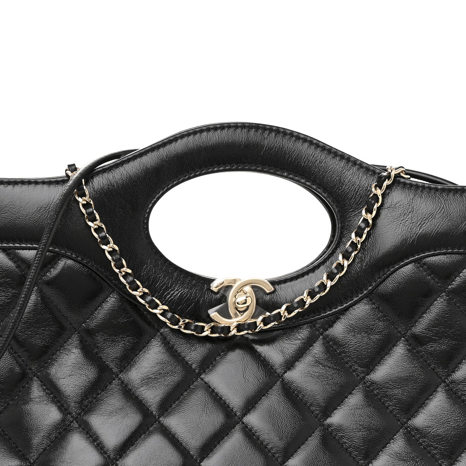 Chanel Shiny Lambskin Quilted 31 Shopping Bag Black 15 of 23