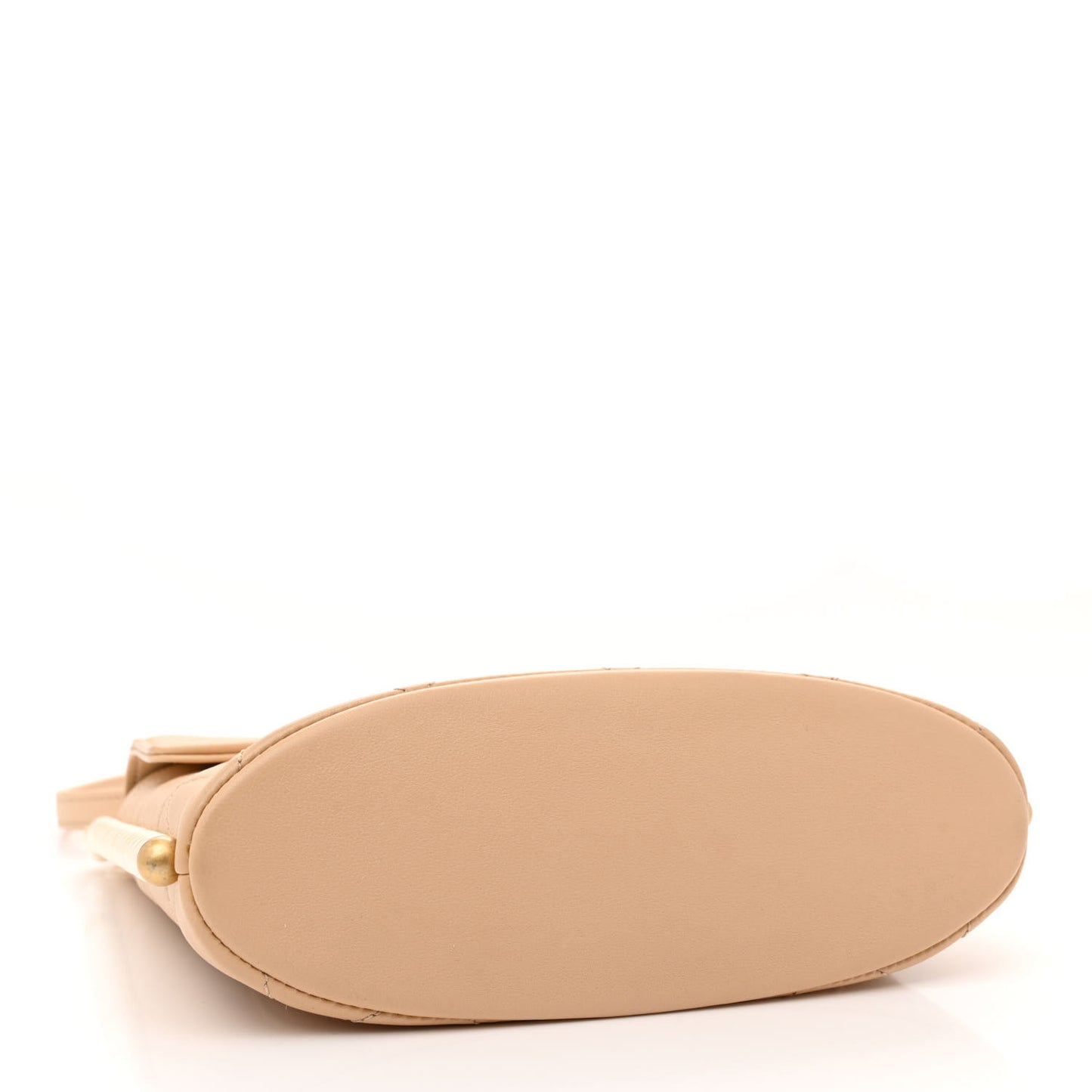 Calfskin Quilted Pearl Small Hobo Bag Beige