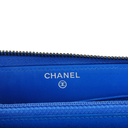 Chanel Caviar Quilted Large Zipped Wallet Blue 6 of 8