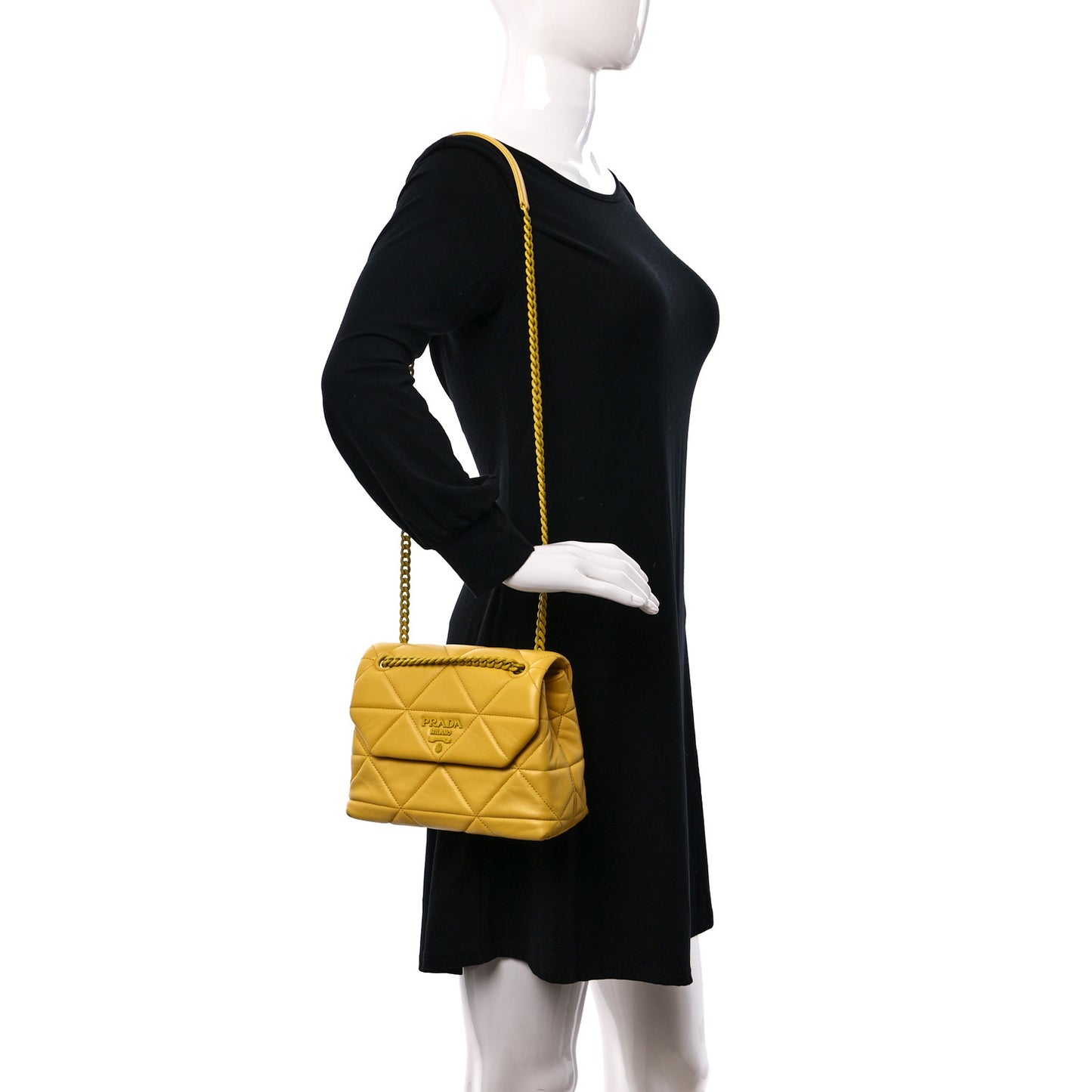 Nappa Triangle Stitched Small Spectrum Bag Soleil