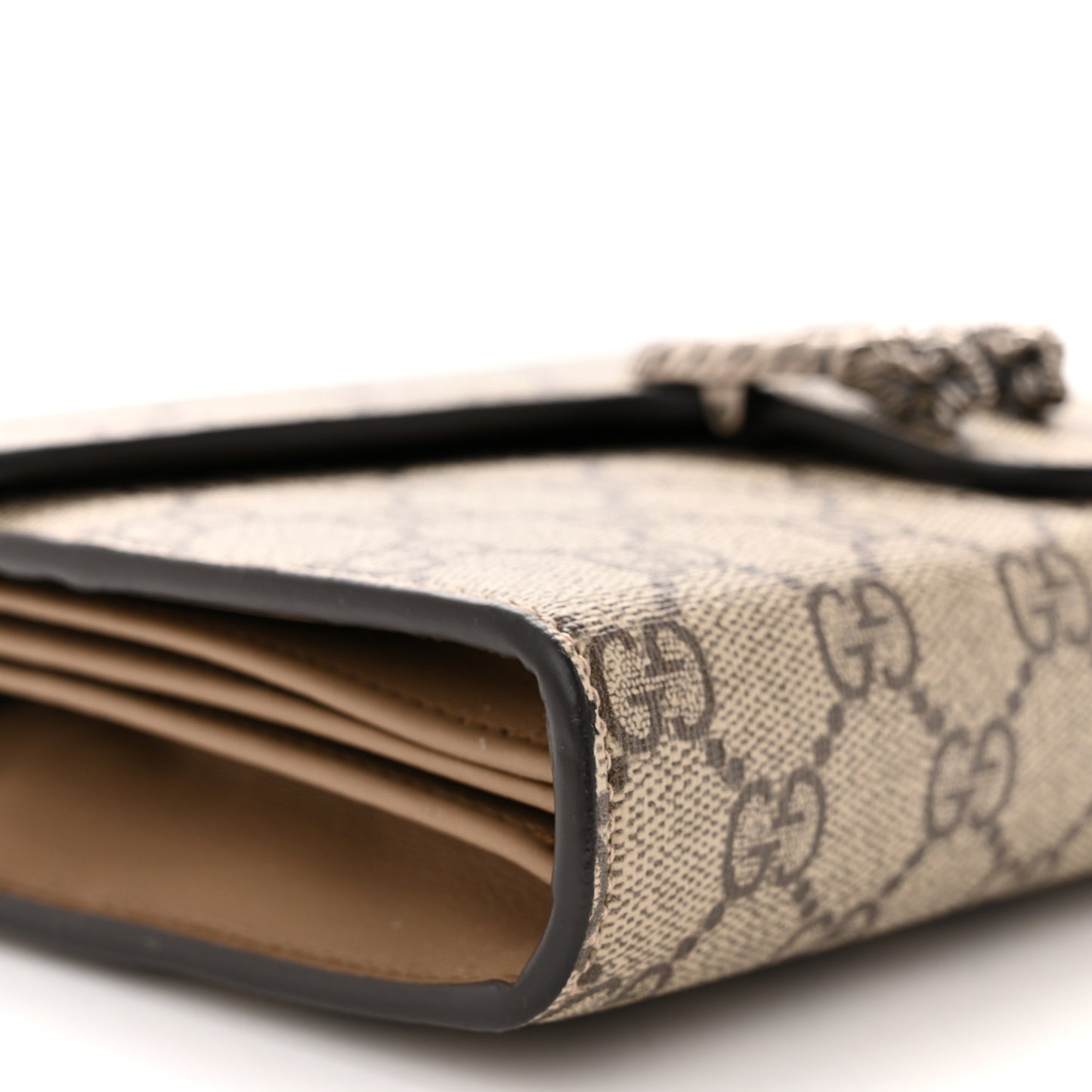 GG Supreme Monogram Mini Dionysus Chain Wallet Beige Taupe