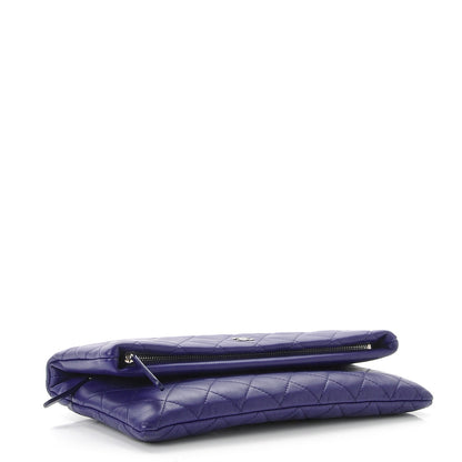 Chanel Lambskin Quilted CC Beauty Clutch Blue 4 of 8