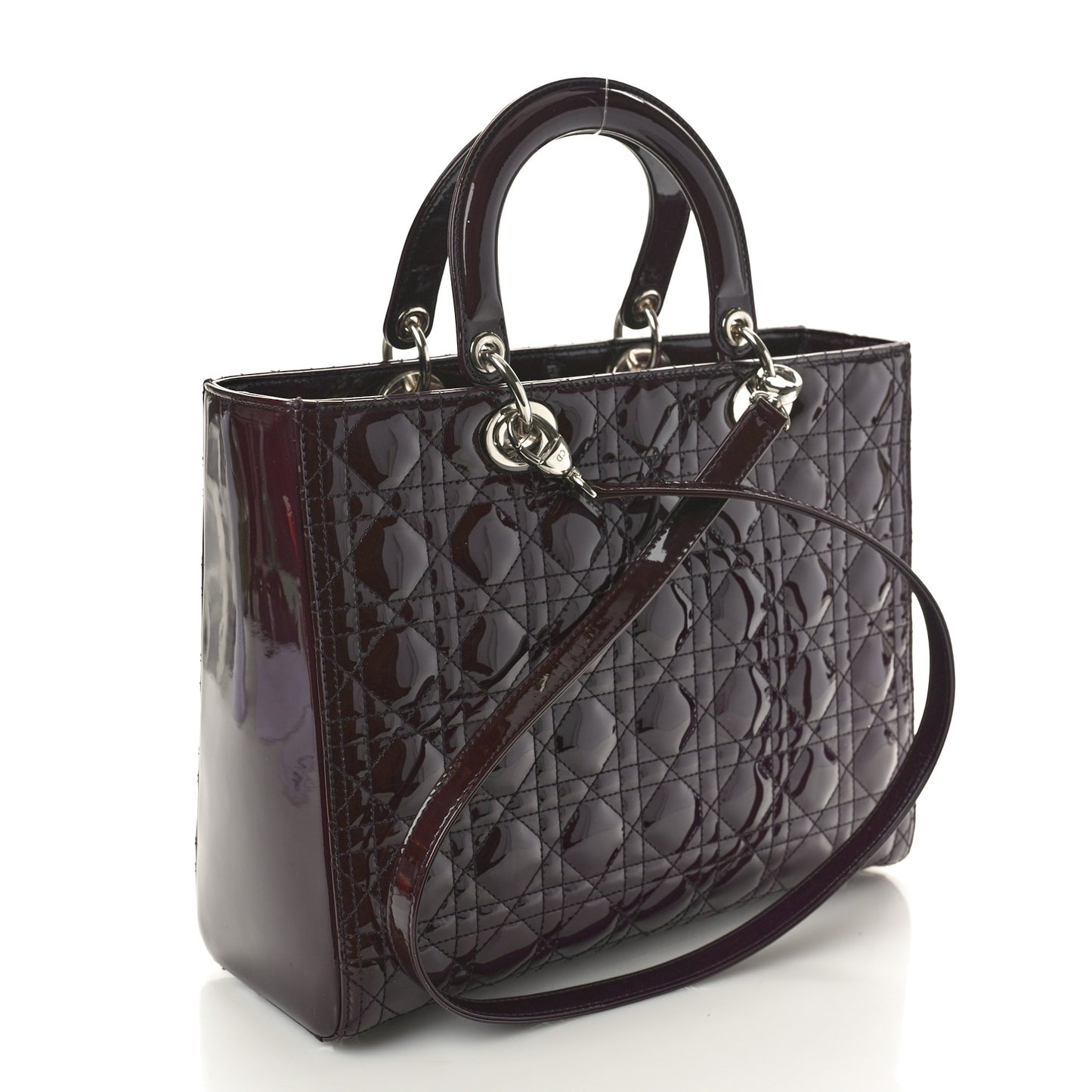 Patent Cannage Large Lady Dior Violet Purple