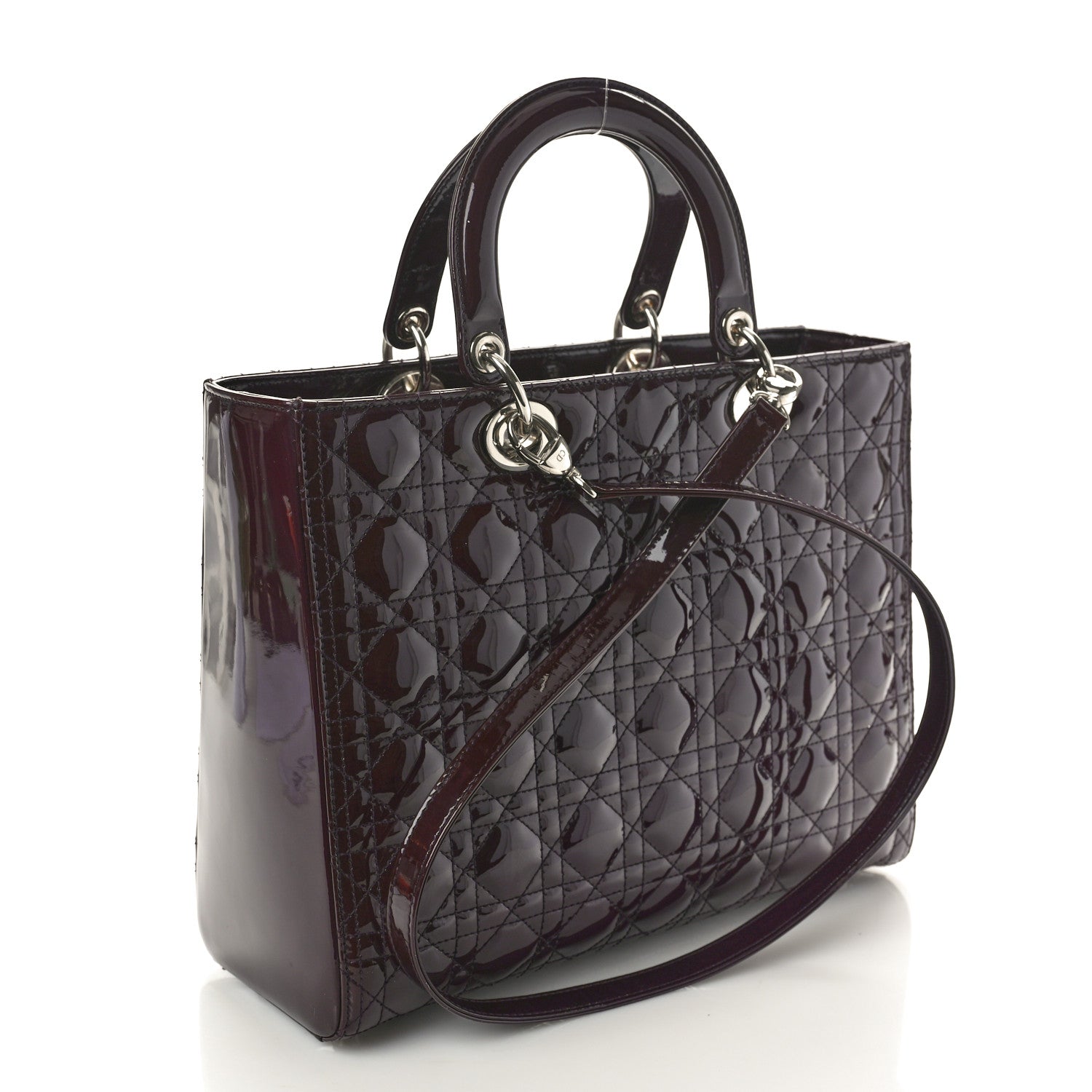 Christian Dior Patent Cannage Large Lady Dior Violet Purple 2 of 10