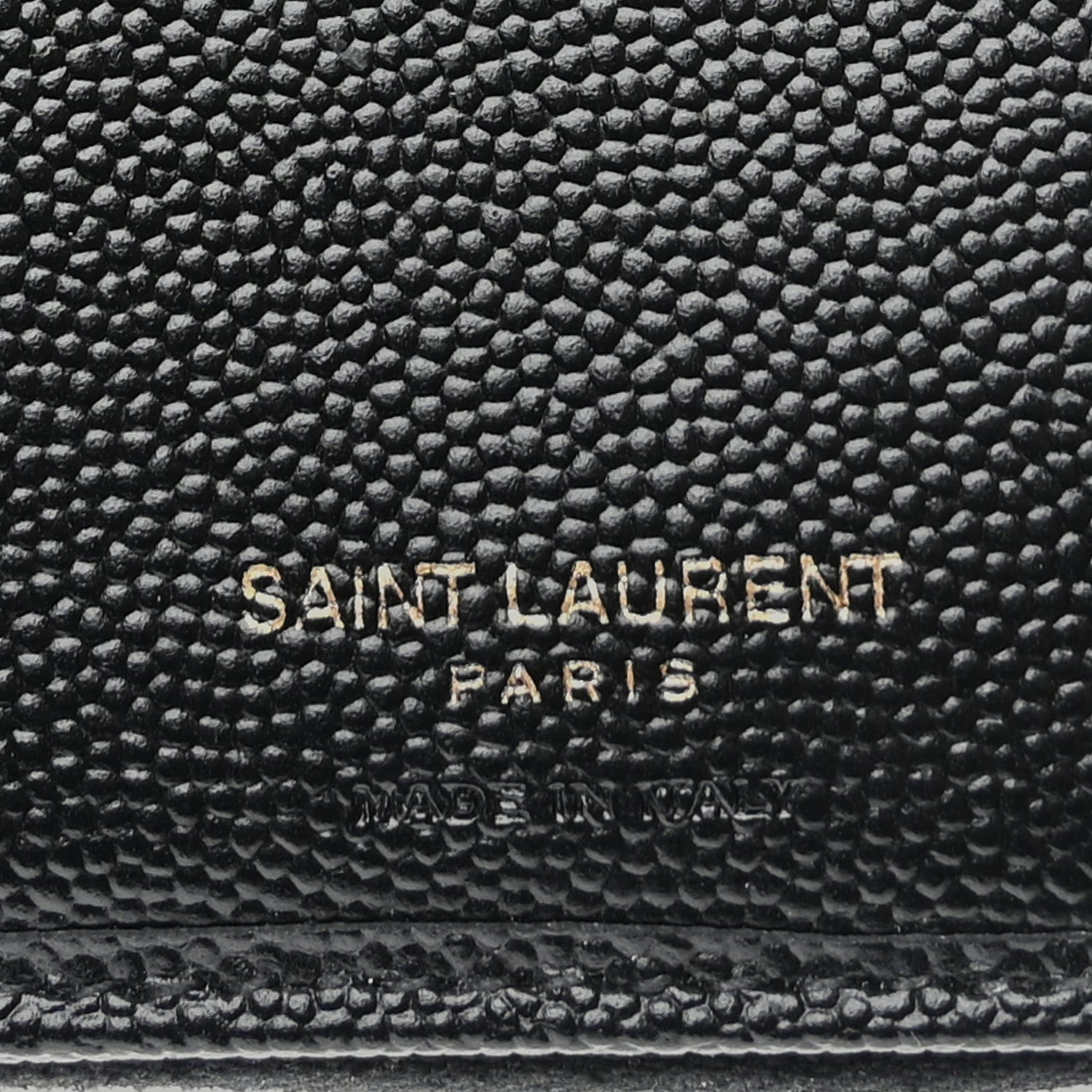 Saint Laurent Grain De Poudre Matelasse Chevron Monogram Compact Zip Around Wallet Black 7 of 8