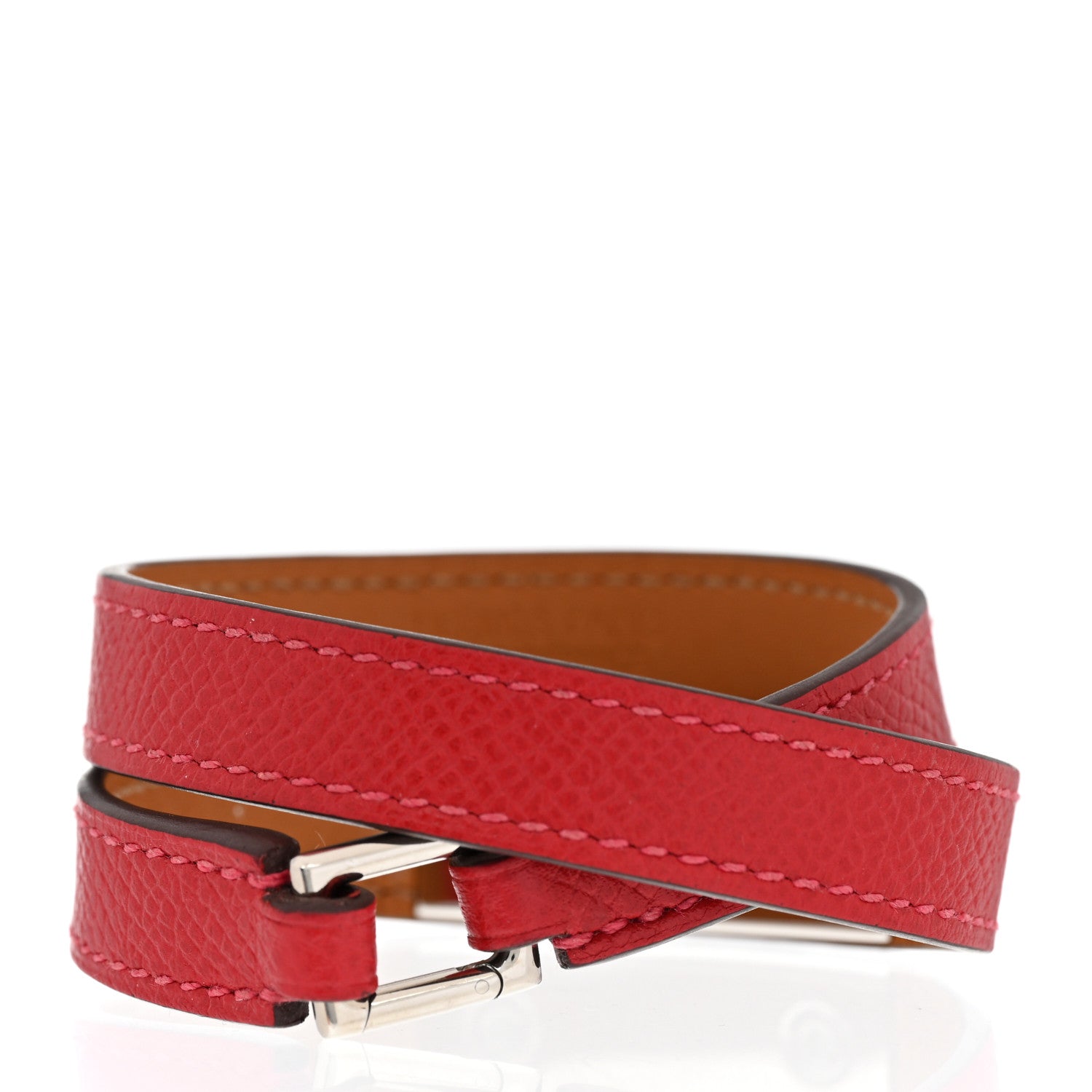 Hermes Epsom Rivale Double Tour Bracelet S Rouge Casaque 3 of 7