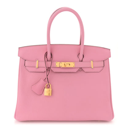 Hermes Chevre Mysore Horseshoe Birkin 30 Bubblegum Rose Shocking 1 of 12