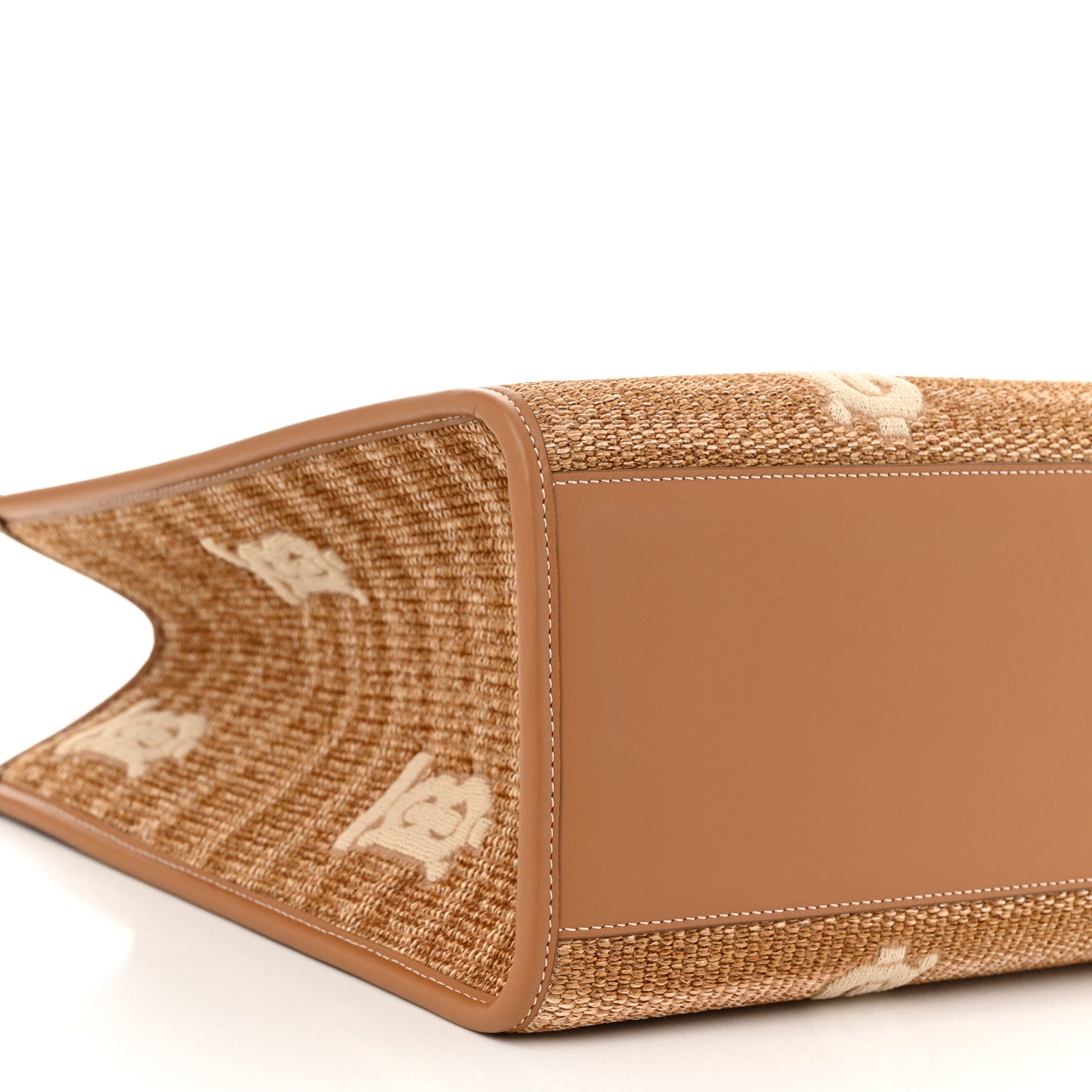 Burberry Raffia Calfskin Medium Freya Tote Natural 9 of 10