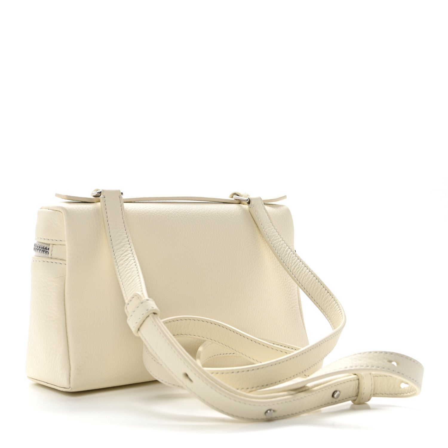 Loro Piana Grained Calfskin L19 Extra Pocket Pouch Whisper White 3 of 10