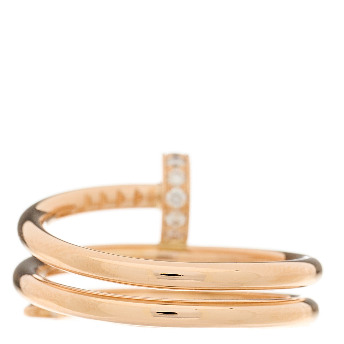 Cartier 18K Pink Gold Diamond Double Juste Un Clou Ring 50 5.25 3 of 5