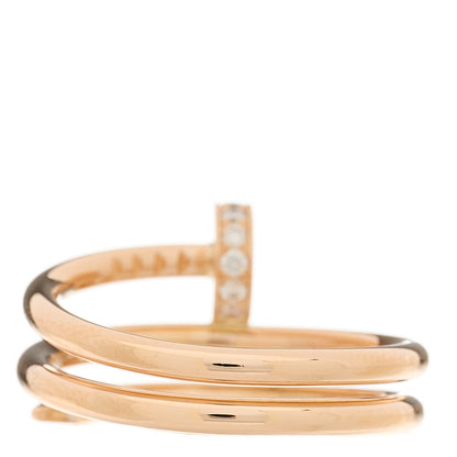 Cartier 18K Pink Gold Diamond Double Juste Un Clou Ring 50 5.25 3 of 5
