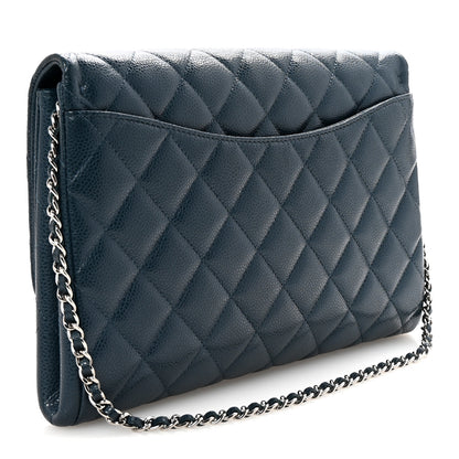 Chanel Caviar Quilted Clutch With Chain Flap  Blue 3 of 10