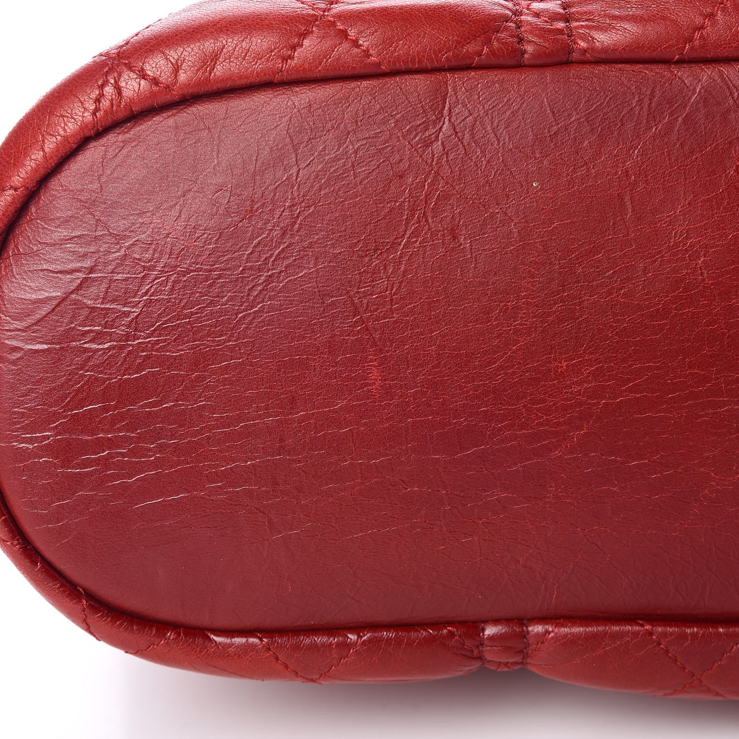 Lambskin Quilted Sharpei Flap Red
