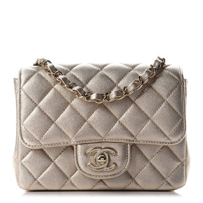 Chanel Metallic Lambskin Quilted Mini Square Flap Gold 1 of 10
