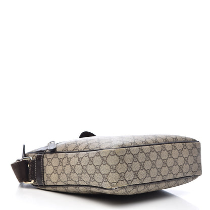 Gucci GG Plus Monogram Selleria Calfskin Medium Messenger Bag Beige Ebony Cocoa Dark Chocolate 4 of 20