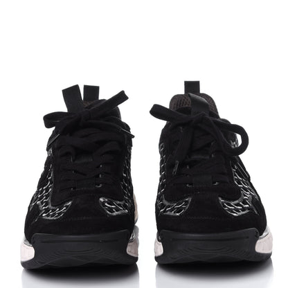 Chanel Suede Calfskin Embroidered CC Sneakers 39 Black 2 of 11
