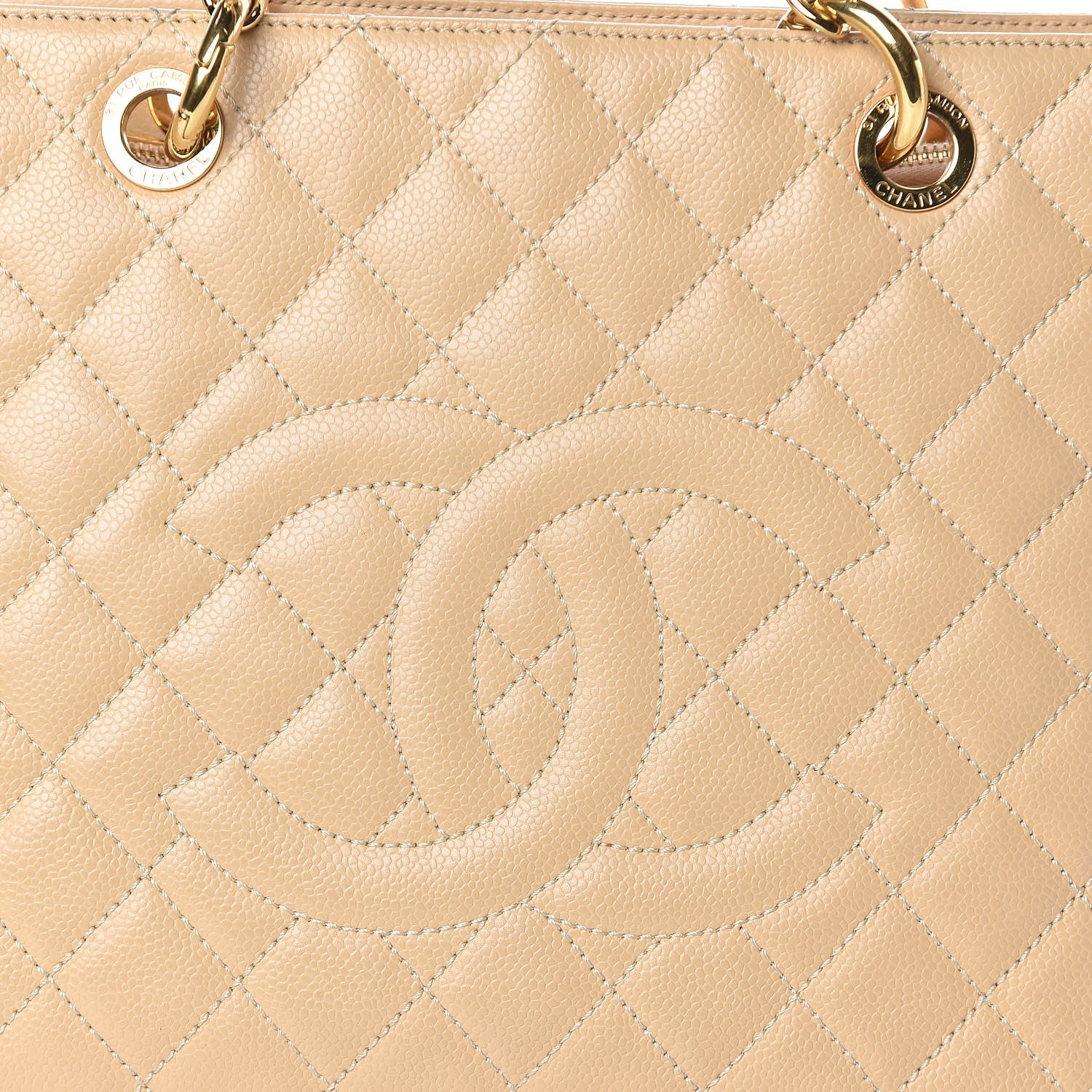 Chanel Caviar Quilted Grand Shopping Tote GST Beige Clair 10 of 10