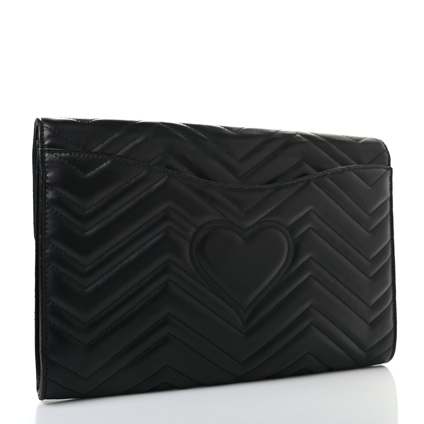 Calfskin Matelasse GG Marmont Clutch Black