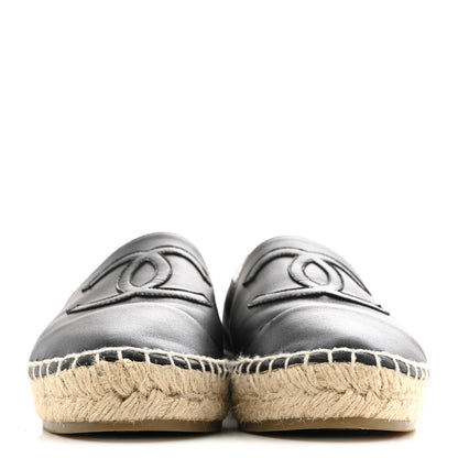 Chanel Lambskin CC Espadrilles 36 Black 3 of 10