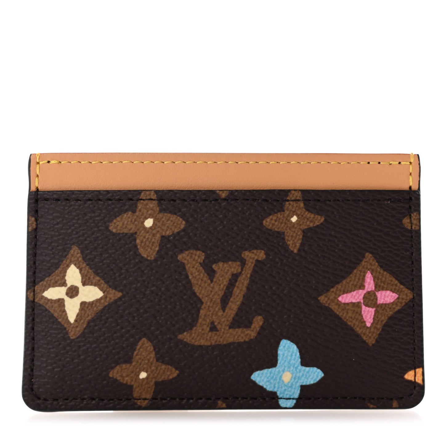 Monogram Craggy Card Holder Chocolate