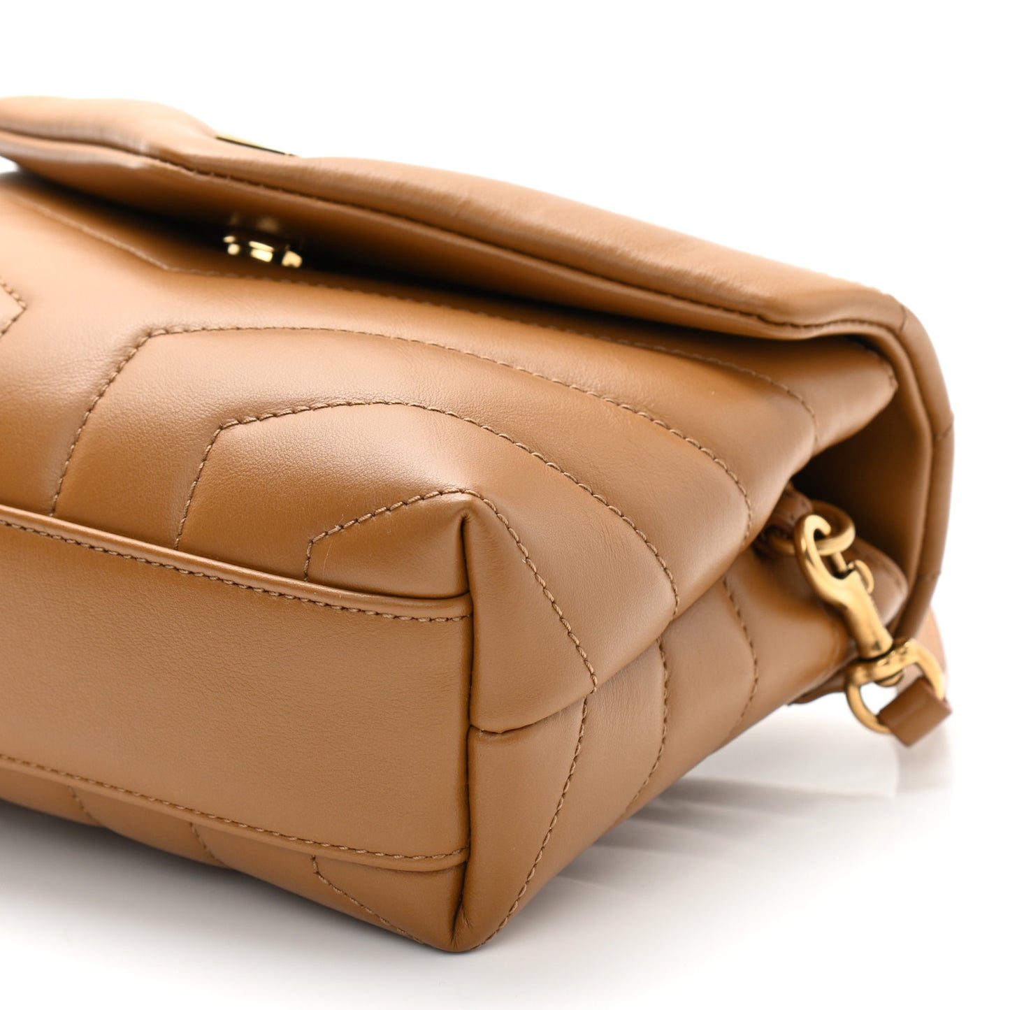 Calfskin Y Quilted Monogram Toy Loulou Crossbody Bag Dark Natural