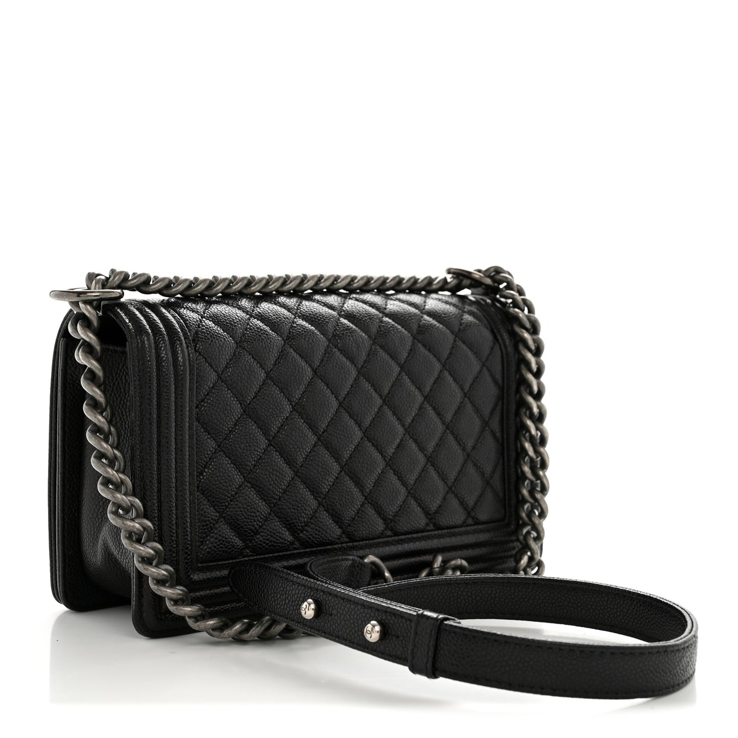 Caviar Quilted Medium Boy Flap Black