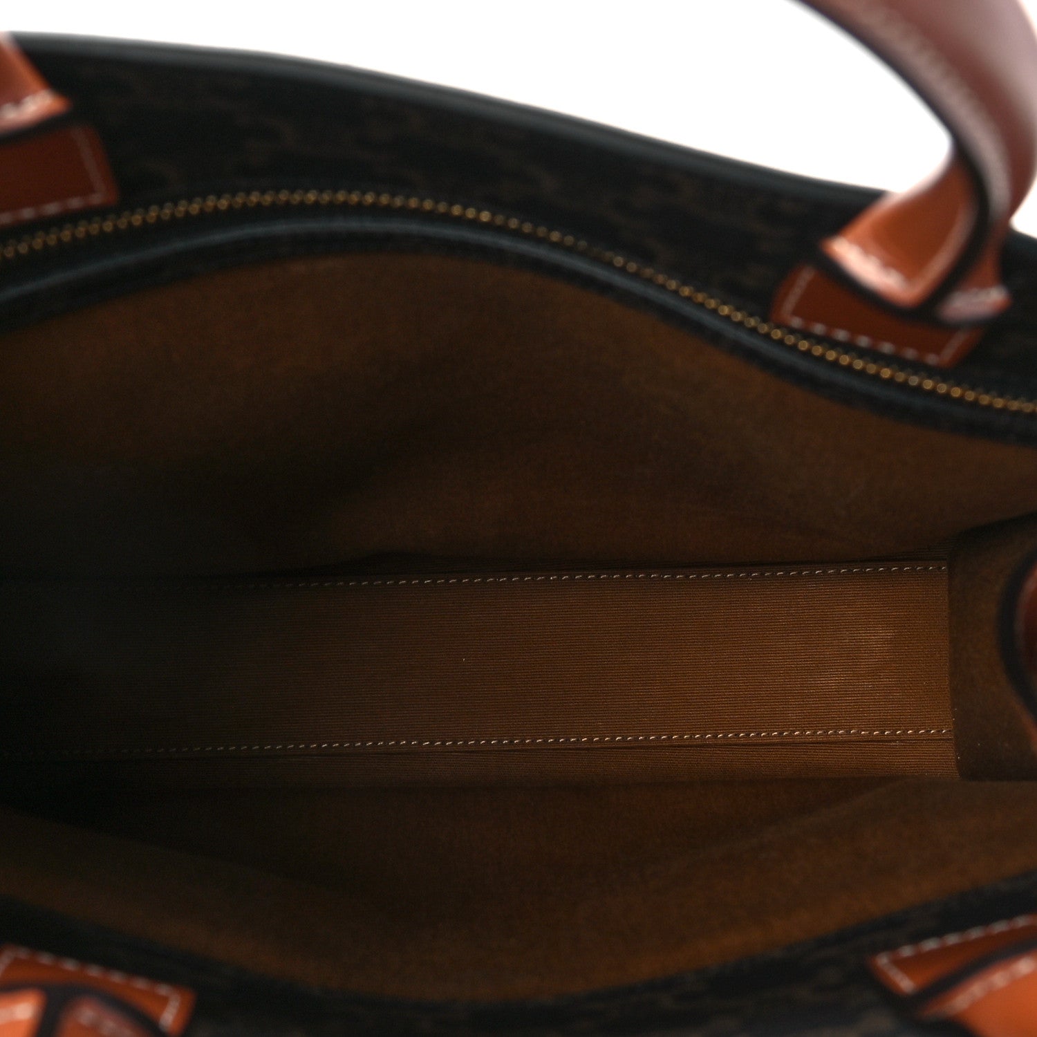 Celine Triomphe Canvas Calfskin Small Vertical Cabas Tan 5 of 7